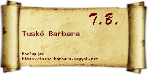 Tuskó Barbara névjegykártya