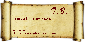 Tuskó Barbara névjegykártya